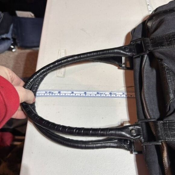 Paul Smith Women's Cotton Leather‎ Trim Double Handle Tote Shoulder Bag Black - Picture 15 of 16